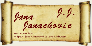 Jana Janaćković vizit kartica